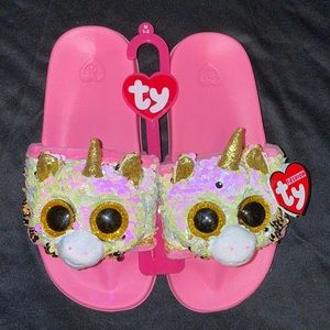 TY Beanie Boos Sequin Unicorn Slides sandals